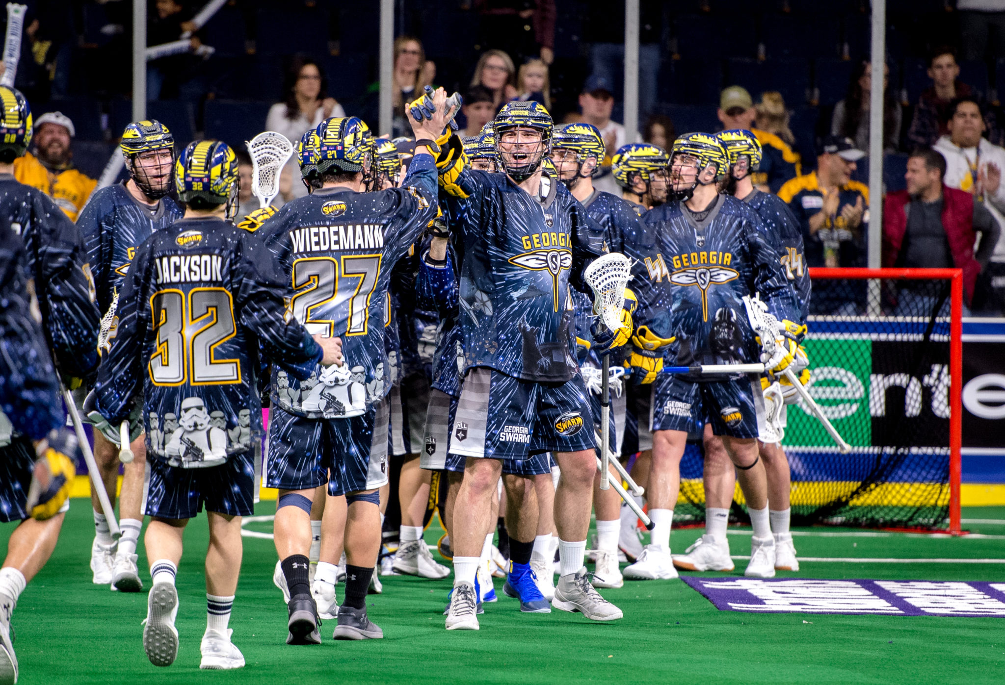 Swarm players during the holidays Swarm Pro Lacrosse Team