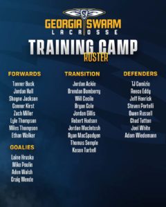 Georgia Swarm Training Camp Roster 