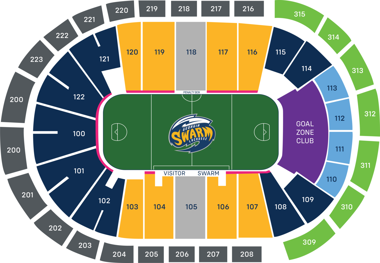 Gas South Arena Georgia Swarm Seating Chart 2022-23 Season Memberships