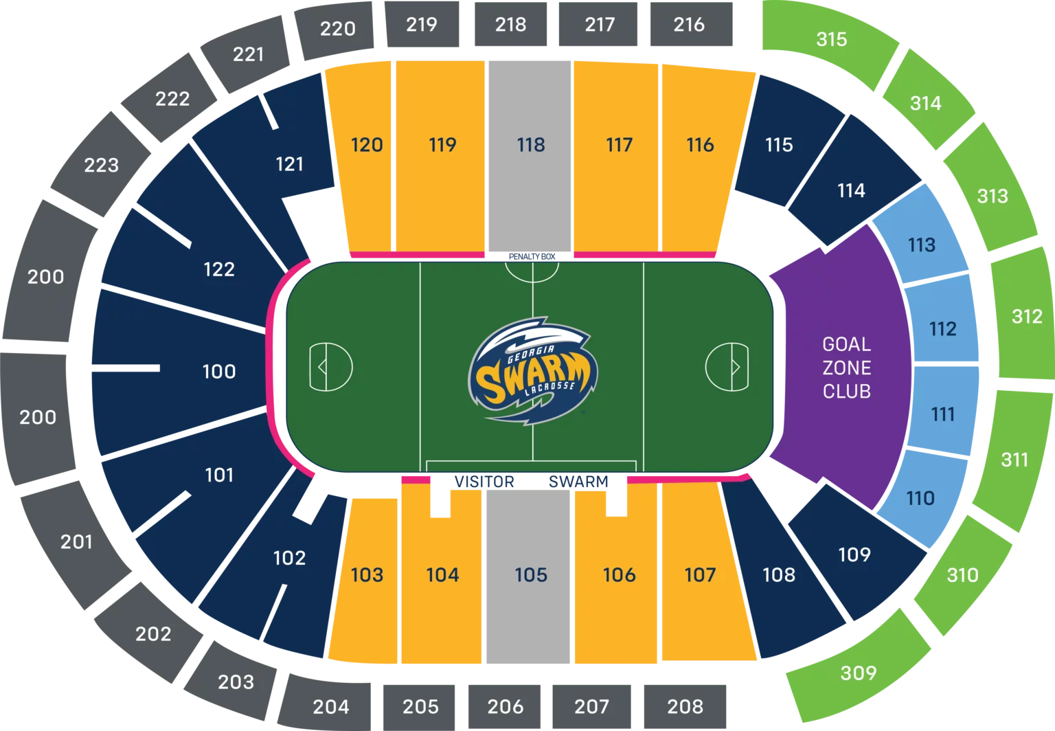 Gas South Arena Georgia Swarm Seating Chart 2022-23 Season Memberships